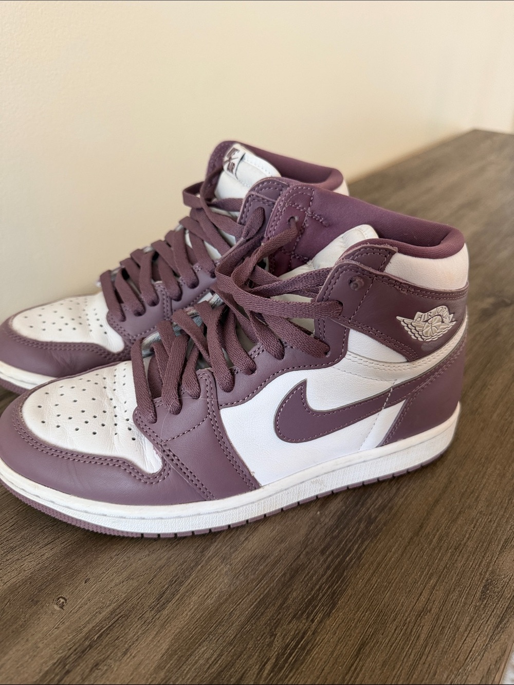 Nike Women's High-Top Sneakers in White and Plum